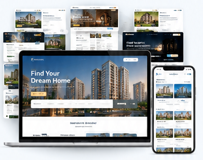 Real estate lead generation website on laptop and mobile